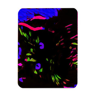 Neon Black Cat with Glowing Eyes Magnet