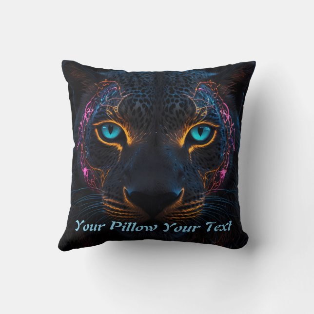 Neon Black Leopard  Cushion (Back)