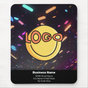 Neon Black Nightlife Events Business Branding Mouse Pad