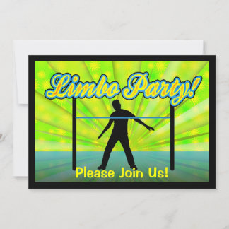 Neon/Black Silhouette Limbo Party Invitations