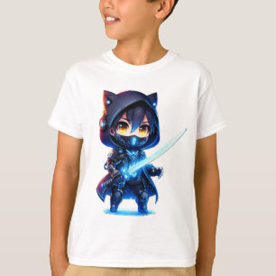 Neon Blade – Chibi Cyber Ninja  T-Shirt