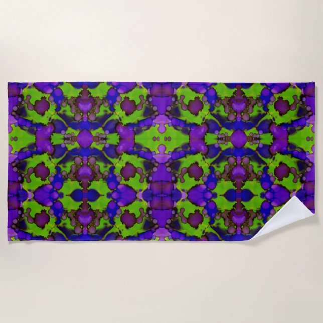 Neon Bloomstorm Beach Towel (Front)