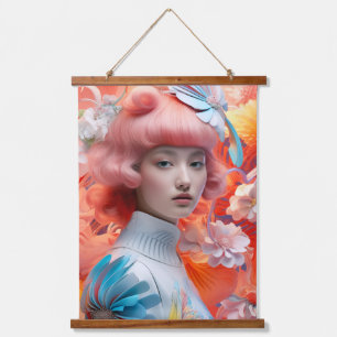 Neon Blossom Hanging Tapestry
