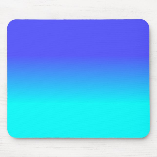Neon Blue and Bright Neon Aqua Ombré Shade Colour  Mouse Pad (Front)