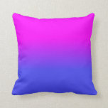 Neon Blue and Hot Pink Ombré Shade Colour Fade Cushion<br><div class="desc">Neon Blue and Hot Pink Ombré Shade Colour Fade Gorgeous neon blue fades to an ombre shaded hot pink blur hot pink, neon pink, neon blue, pink neon, ombre shade, colour fade, neon, blue, ombre, shade, colour, fade, trend, bright, fluorescent, highlighter, school, kids, fun, dorm, decor, tint, bright neon pink,...</div>