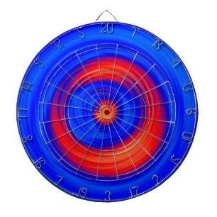 Neon Blue and Red Dartboard