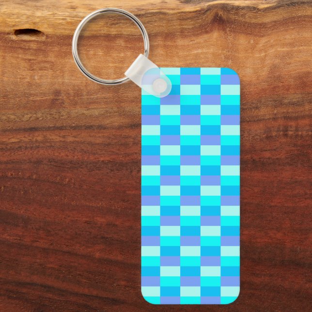 Neon Blue Color Pattern Key Ring (Front)