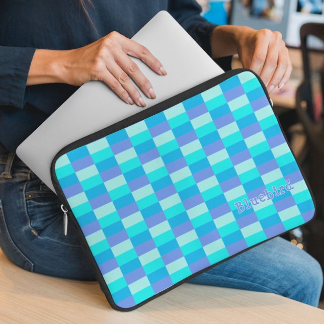 Neon Blue Colour Pattern Laptop Sleeve (Creator Uploaded)