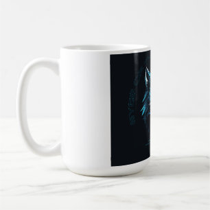 Neon Blue Geometric Wolf T-Shirt  Coffee Mug