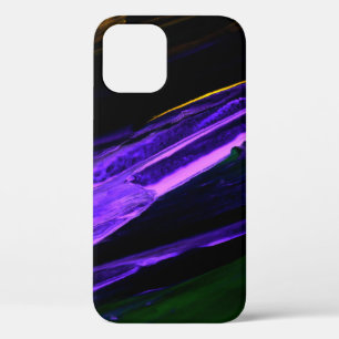 Neon blue, green and purple creative abstract hand iPhone 12 case