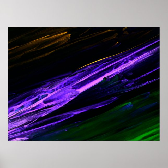 Neon blue, green and purple creative abstract hand poster (Front)