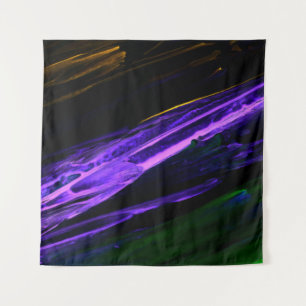 Neon blue, green and purple creative abstract hand tapestry