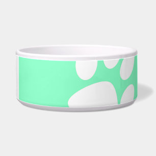 neon blue green teal paw print