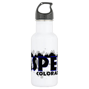 Neon blue grunge Aspen Colorado 532 Ml Water Bottle