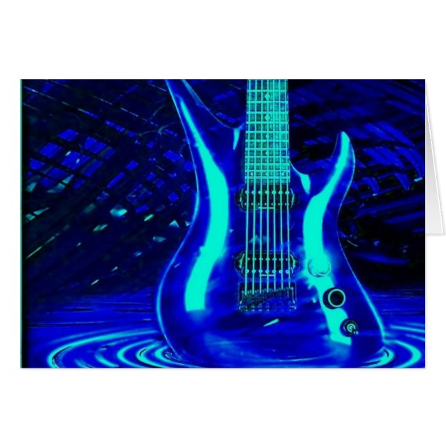 Neon blue guitar (Front Horizontal)