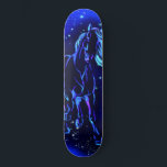 Neon Blue Horse Running In Moonlight Night Skateboard<br><div class="desc">Neon Blue Horse Running At Moonlight Starry Night Magic Animal Drawing - Choose / Add Your Unique Text / Colour - Make Your Special Gift - Resize and move or remove and add elements / image with customisation tool ! - Drawing and Design by MIGNED. You can also transfer my...</div>
