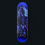 Neon Blue Horse Running In Moonlight Starry Night  Skateboard<br><div class="desc">Neon Blue Horse Running At Moonlight Starry Night Magic Animal Drawing - Choose / Add Your Unique Text / Colour - Make Your Special Gift - Resize and move or remove and add elements / image with customisation tool ! - Drawing and Design by MIGNED. You can also transfer my...</div>