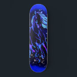 Neon Blue Horse Running In Moonlight Starry Night  Skateboard<br><div class="desc">Neon Blue Horse Running At Moonlight Starry Night Magic Animal Drawing - Choose / Add Your Unique Text / Colour - Make Your Special Gift - Resize and move or remove and add elements / image with customisation tool ! - Drawing and Design by MIGNED. You can also transfer my...</div>