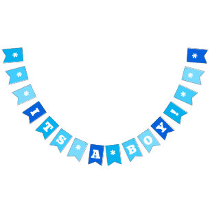 Neon Blue Its a Boy! Custom Bunting