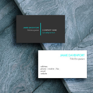 Neon Blue Line Business Card