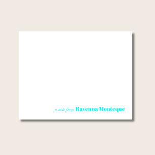 Neon Blue Minimalist Personalized Name Elegant Card