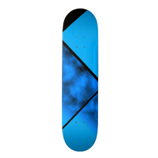 Neon Blue Night Sky With Black Customisable Deck 0 Skateboard