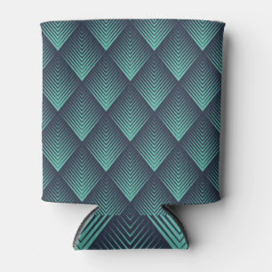 Neon Blue Op-Art Chevron. Can Cooler