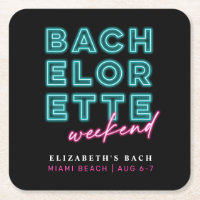 Neon Blue & Pink Bachelorette Weekend