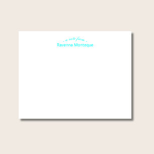 Neon Blue Professional Personalized Name Chic Card