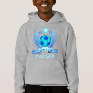 Neon Blue Soccer Ball Cool Sport Gifts For Boys