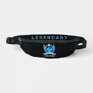 Neon Blue Soccer Ball Cool Sport Gifts For Boys Bum Bags