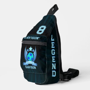 Neon Blue Soccer Ball Cool Sport Gifts For Boys Sling Bag