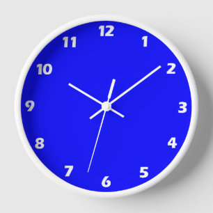 Neon Blue Solid Color Clock