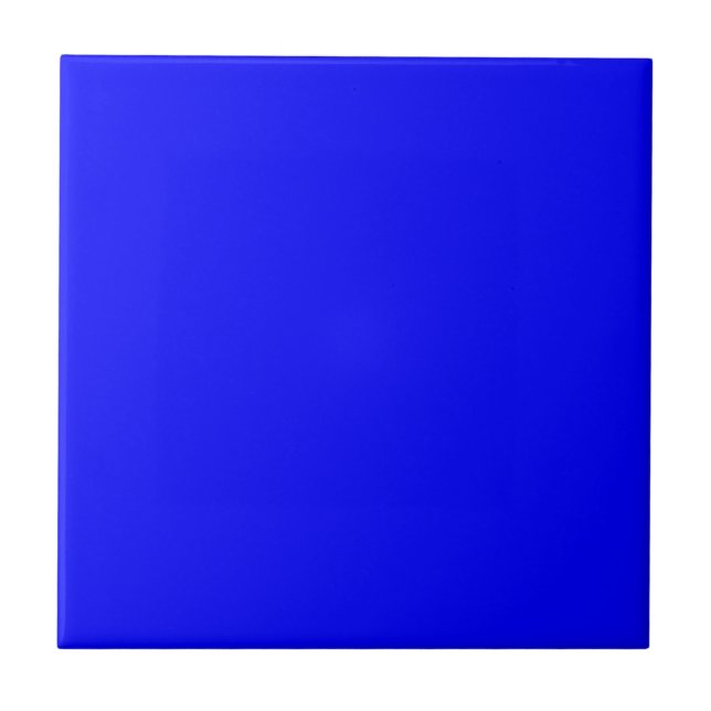 Neon Blue Solid Colour Ceramic Tile (Front)