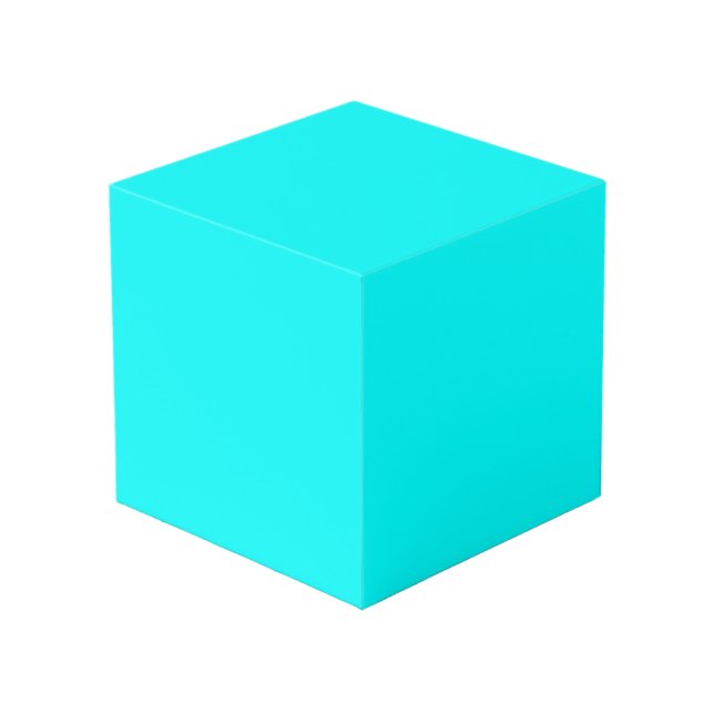 Neon Blue Solid Colour | Classic Cube (Front Angled)