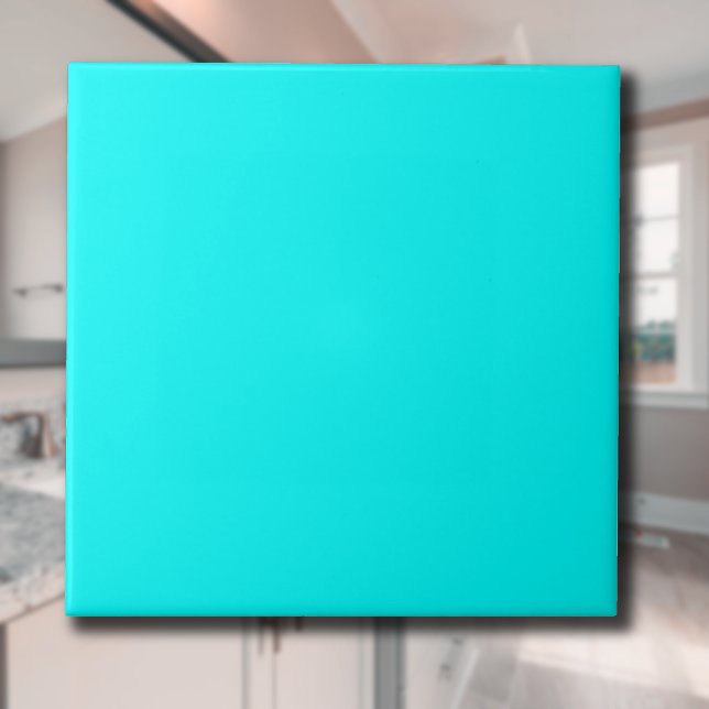 Neon Blue Solid Colour | Classic | Elegant Ceramic Tile (Creator Uploaded)
