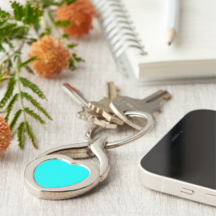 Neon Blue Solid Colour Classic Key Ring