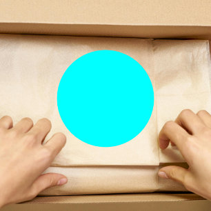 Neon Blue Solid Colour Classic Round Sticker