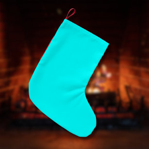 Neon Blue Solid Colour Classic Small Christmas Stocking