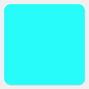 Neon Blue Teal Light Bright Fashion Colour Trend Square Sticker