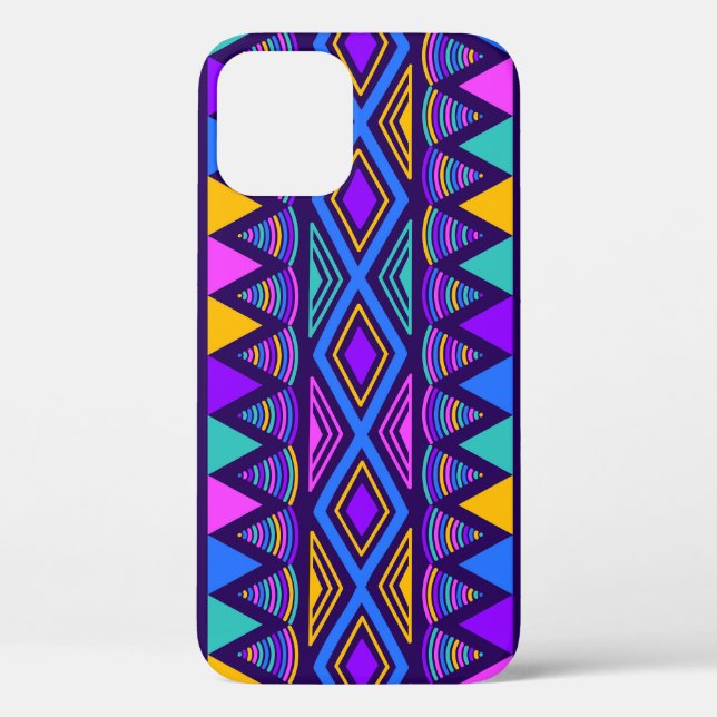 Neon Blue: Tribal Navajo Pattern Case-Mate iPhone Case (Back)