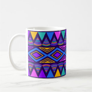 Neon Blue: Tribal Navajo Pattern Coffee Mug
