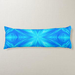 Neon Blue Turquoise Psychedelic Cloudy Abstract Body Cushion
