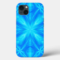 Neon Blue Turquoise Psychedelic Cloudy Abstract