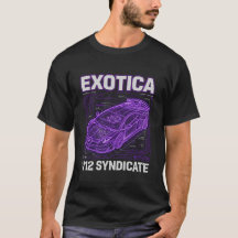 Neon Blueprint Exotica V12 Techwear Graphic