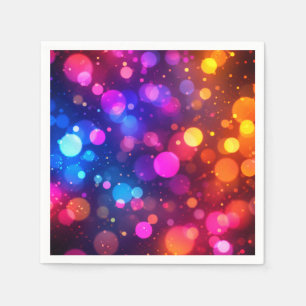 Neon Bokeh Lights Abstract Napkin