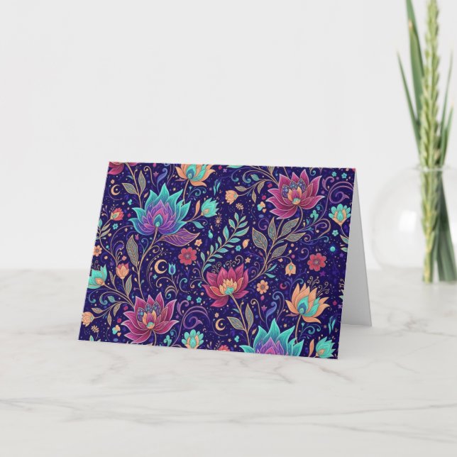 Neon Botanical Fantasy Card (Front)