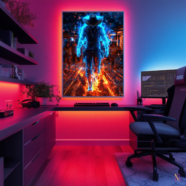 Neon Bounty Hunter – Cyber Western Outlaw Poster (Creator Uploaded)