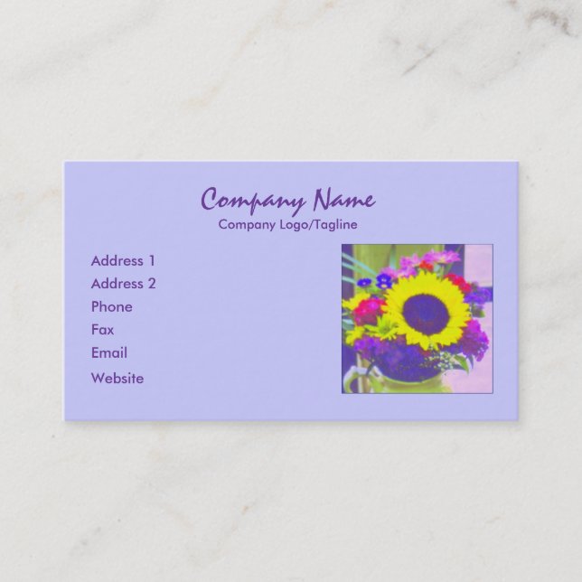 Neon Bouquet Business Card (Front)
