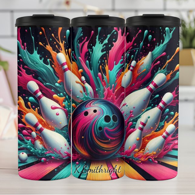 Neon Bowling Explosion Splash Thermal Tumbler (Creator Uploaded)
